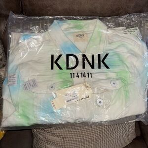 Men's White Tie-Dye Button-Up Shirt